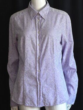 Etro Cotton Jacquard Blouse In Pale Lavender Print - Italy